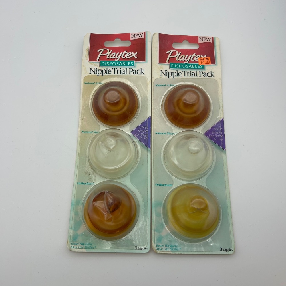 Vintage 2001 Playtex Disposables Nipple Trial Pack 2-Pack New Old Stock NOS 6ct